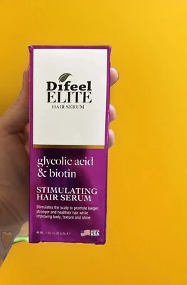 Difeel Elite ProGrowth Glycolic & Biotin Stimulating Hair Serum New! - Image 1 of 4