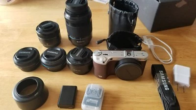 Samsung NX500 Marrón Cámara Digital 4k wifi + 5 Lentes 2 Batería 2 Lente Bolsa  Foto 1 de 4