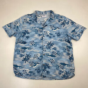Old Navy Blue Floral Hawaiian Shirt , Size XL