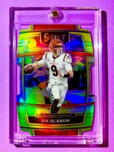 Joe Burrow RARE GREEN & YELLOW DIECUT REFRACTOR PANINI SELECT PRIZM INVESTMENT - Picture 1 of 7
