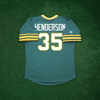 Camiseta Rickey Henderson 1979 Oakland Athletics Cooperstown Home & Road Throwback - Imagem 1 de 2