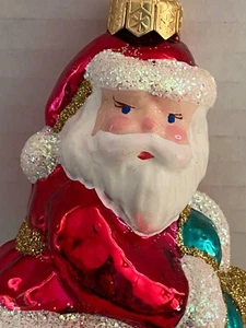 Radko Vintage Ornament Santa Riding White Train Gold Wheels Blue Pants - Bild 1 von 11