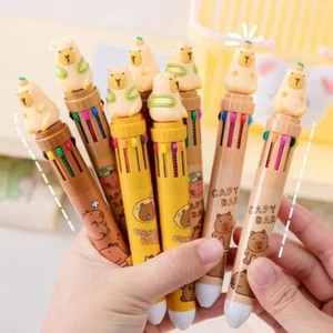 10 Color Cartoon Ballpoint Pen Capybara Ink Gel Pen Cute Writing Pen - Picture 1 of 11