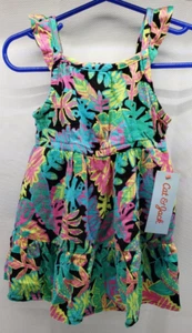 NWT Cat & Jack Girls Tropical Print Floral Dress Size 18M With Bloomers - Picture 1 of 9