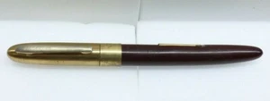 Nice Used Vintage Wearever Bullet Jewel Burgundy Gold Fountain Pen W/ Nib - USA - Picture 1 of 11