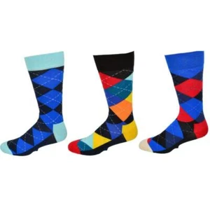 Herren Kleid Freizeitsocken, Baumwolle Crew Argyle Socken für Herren, 3 Paar Pack Socken - Bild 1 von 23