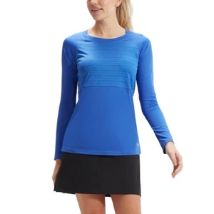 Speedo Performance Swim Tee UPF 50+ Long Sleeve Shirt Women's Medium Blue - Picture 1 of 4