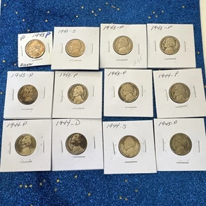War Nickel Lot 1943-1945 35% Silver - Picture 1 of 14