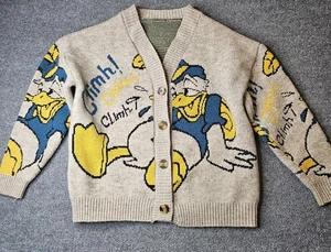 Cárdigan suéter tejido Pato Donald vintage sin marca talla pequeña unisex adulto - Imagen 1 de 6
