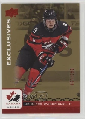 2017 Upper Deck Team Canada Juniors Exclusives Red /199 Jennifer Wakefield #18 - Image 1 of 2