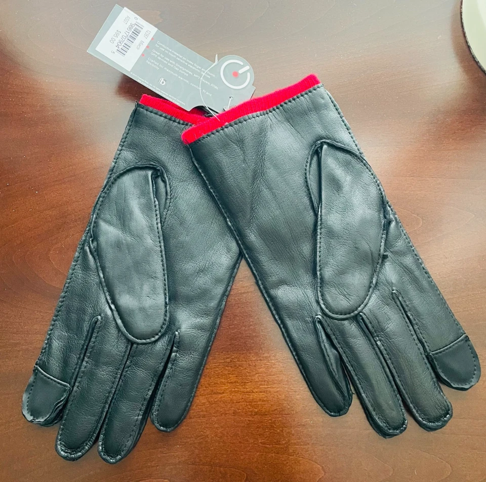 Guantes inteligentes Touchpoint para mujer de cuero negro sensible dispositivo electrónico M nuevos con etiquetas Foto 1 de 3