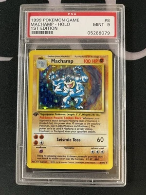 1999 POKEMON BASE SET 1ST EDITION #8 MACHAMP-HOLO PSA 9 - Image 1 of 2