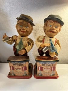 2-TN Japan Old Charley Weaver Barkeeper Toys for Display Non-Working or Parts - Bild 1 von 5