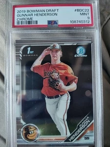 Gunnar Henderson Rookie Card 2019 Bowman Draft #BD22 PSA 9 - Picture 1 of 2