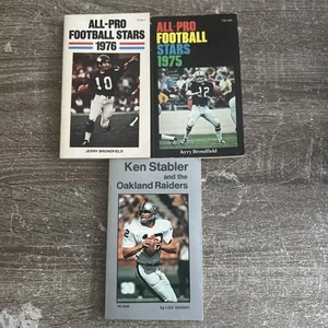 Lot Of 3 NFL Football Stabler Raiders 1975 & 76 All Pro Stars Paperback Books - Picture 1 of 11