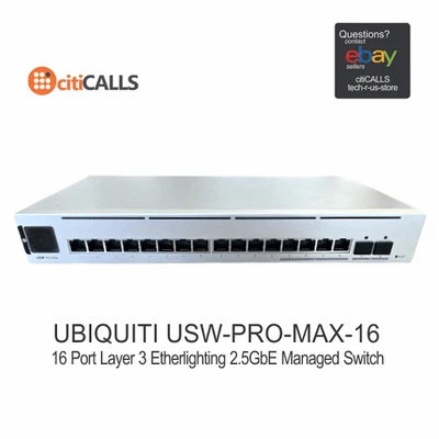 Conmutador administrado Ubiquiti Networks USW-PRO-MAX-16 puertos Pro Max capa 3 caja abierta Foto 1 de 4