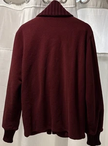 Dolce And Gabbana Burgundy Fleece Zip Up Jacket Size 52 Italy Wool & Polyester - Picture 1 of 13