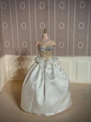 Dollhouse Miniature 1:12 Artisan made Victorian Wedding  Dress Form - Image 1 of 4
