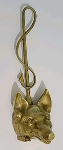 Antique Vintage Brass Fox & Whip Doorstop - Picture 1 of 15