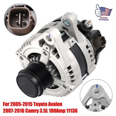 Alternador 11136 para Toyota Avalon Camry Highlander Lexus RX350 2005-2015 3,5 L Foto 1 de 4
