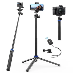 Selfie Stick Tripod with Remote Control, 64" Extendable Vlog Stand with 2-in-... - Picture 1 of 7