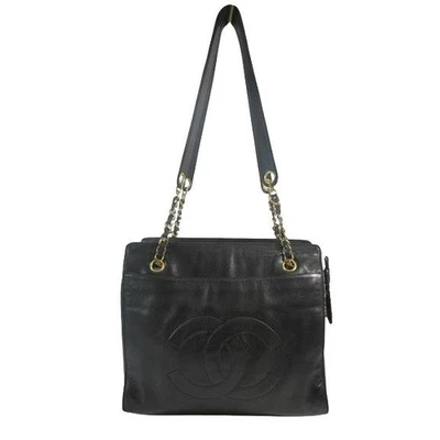 Chanel Cadena Bolso de Hombro Piel de Cordero Marca COCO Bordado Negro W28 × H26 × D8cm Foto 1 de 4