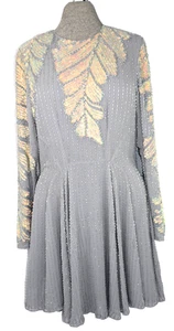 ASOS Mini DRESS Iridescent Sequins Long Sleeve EMBELLISHED SHORT Sz 4 FLAW Bead - Picture 1 of 10