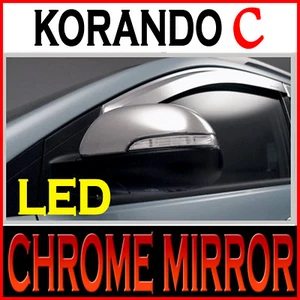 Chrome Side Mirror Cover LED type For 11 12 13 14 Ssangyong Korando C : Actyon  - Picture 1 of 1