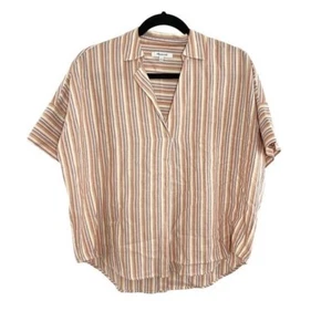 Madewell Multicolor Striped Courier Button Back Shirt Woman's Size Small - Picture 1 of 7