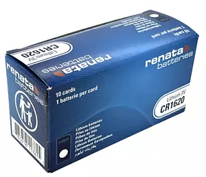 Wholesale 10 x RENATA CR1620 3V Lithium Swiss Based Button Coin Cell Batteries - Picture 1 of 2