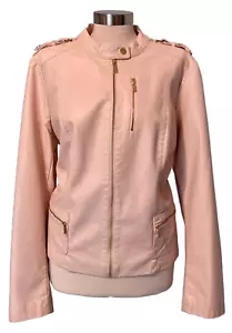 Calvin Klein kurze Jacke - Größe XL, hellrosa mit Reißverschlusstaschen & Schulterklappen - Bild 1 von 12