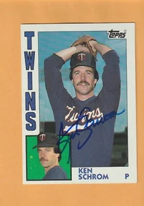 Ken Schrom Minnesota Twins AUTO Firmado 1984 Topps Grangeville Idaho 2C - Imagen 1 de 2