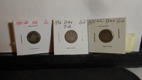 1841-O, 1842, 1875 Carson City Seated Dime Set! #20. Other's Listed!