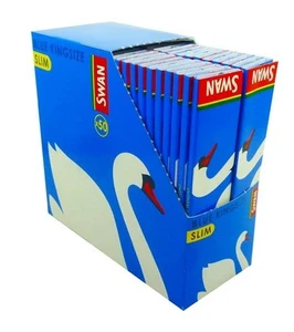 SWAN KINGSIZE BLUE SLIM SMOKING PAPERS Smoothest Slow Burn EACH PACK 32 LEAVES - Picture 1 of 1