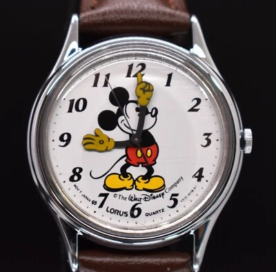 Vtg LORUS by SEIKO Disney Mickey Mouse Watch V515-6000 NEW BATTERY, BAND - Image 1 of 4