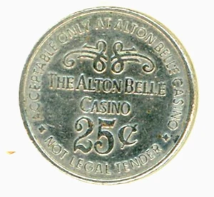 $.25 ALTON BELLE CASINO GAMING TOKEN, ALTON, IL MID-1980's - Picture 1 of 2