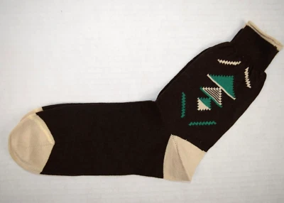 Calcetines Vintage King James Argyle Años 40 50 Niños Mujer Talla 9 Negro Verde 8" x 7" Foto 1 de 4