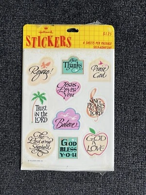 Vintage Hallmark Religious Sayings Words Stickers NIP Sealed - Image 1 of 2