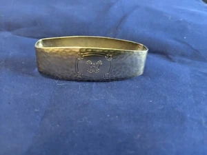 Arts & Crafts Hand Hammered Sterling Silver Napkin Ring "W" initial engraving - Picture 1 of 4