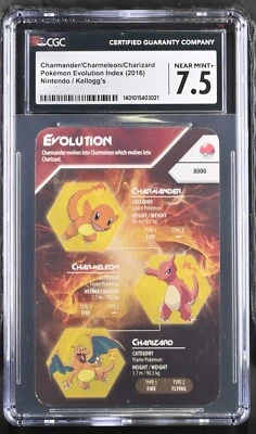 2016 Pokémon Evolution Index Charmander/Charmeleon/Charizard  CGC 7.5  Kelloggs - Image 1 of 2