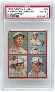 1935 Goudey 4-in-1 #5D Sam West, Dick Coffman, Oscar Melillo RC PSA 4 VG-EX - Picture 1 of 2