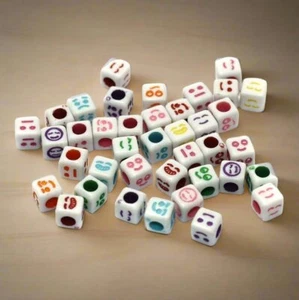 500 Pcs, 6mm Acrylic Square Smiley Emoji Beads Multicolor - Picture 1 of 8