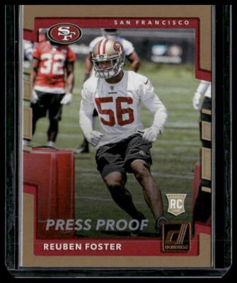 2017 Donruss #382 - Reuben Foster Press Proof Bronze RC - Image 1 of 2