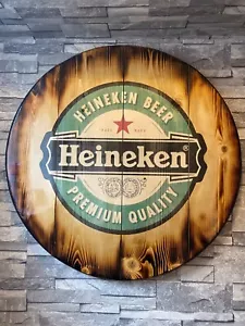Heineken Round plaque wooden sign shed bar pub 14 inch diameter - Picture 1 of 4