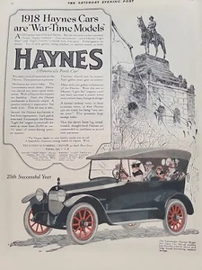 1918 Haynes Auto Kriegszeitmodelle 1. Weltkrieg Samstagabend Post Druckanzeige rot Kokomo - Bild 1 von 5