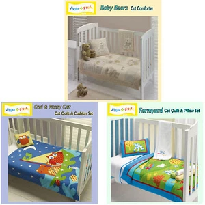 Quilt OR Comforter Nursery Baby Cot by Jiggle & Giggle TEDDY BEAR OWL FARMYARD - Picture 1 of 3