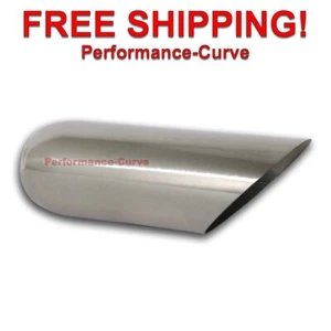 Stainless Steel Exhaust Tip Angle Cut - 2.5" Inlet - 4" Outlet - 12" Long - Picture 1 of 2