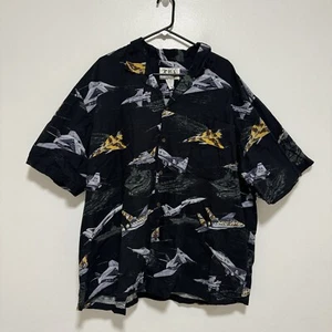 Ky's Air Force Hawaiian Tiki Shirt Black Men’s Size 3XL Fighter Planes Aloha - Picture 1 of 7