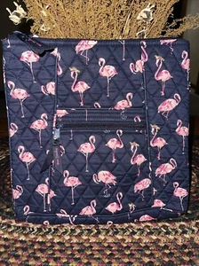 Neu mit Etikett Vera Bradley rosa Flamingo Fiesta Hipster Umhängetasche marineblau Damenhandtasche " - Bild 1 von 4
