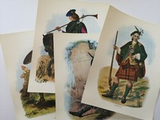 4 Scottish Clans cards Macbain, Cameron, Macdonald of Glenco, Mac Niel Tartan 